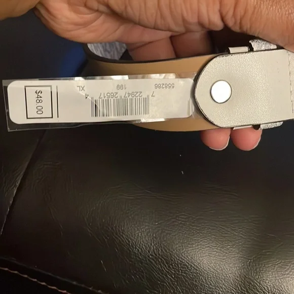 Michael Kors Logo Print Belt (navy)- XL - Picture 4 of 6